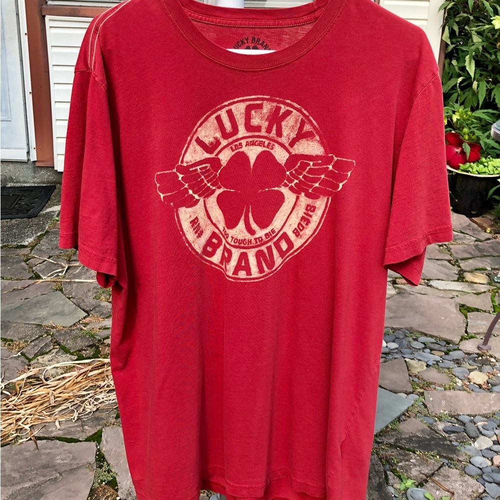 Lucky Brand XL Mens Red T-Shirt
